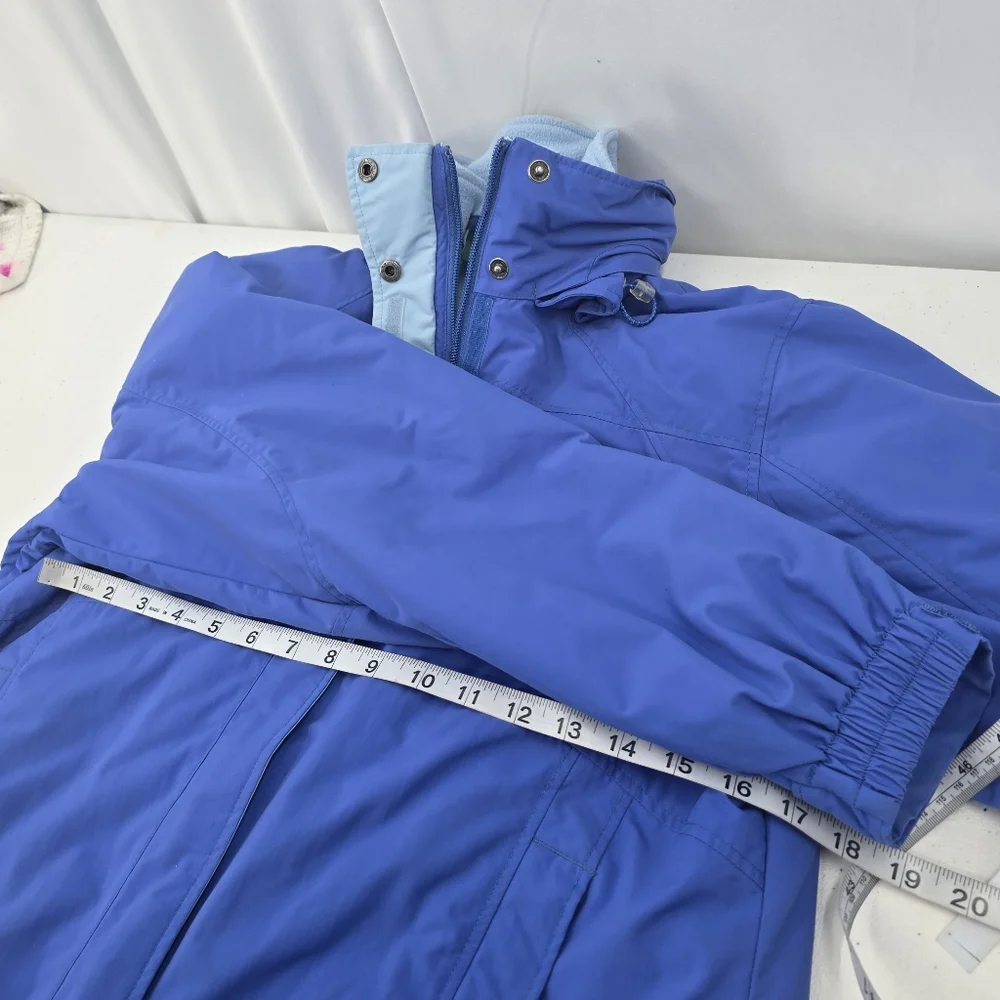 L. L. Bean Women’s 3-in-1 Interchange Jacket Fleece Liner Blue Hooded Size‎ SM.
